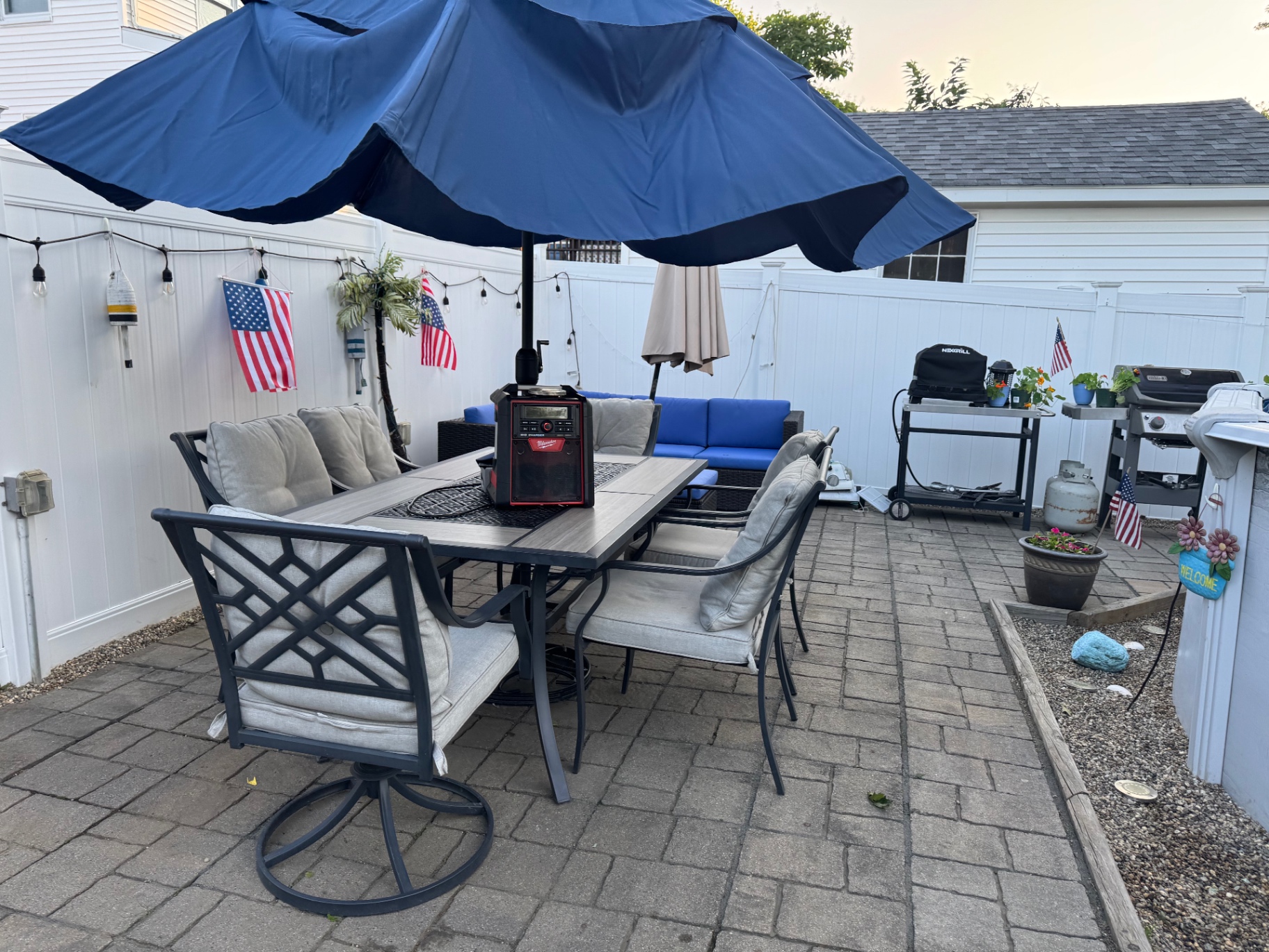 Paver patio outdoor living space in Dedham
